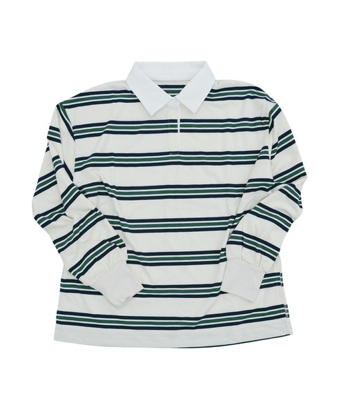 bashful base Oriental(バッシュフルベースオリエンタル)の「【bbO】マルチボーダーオーバーサイズポロ(Tシャツ/カットソー・レディース・ブラック/グレー/アイボリー・FREE)」の13枚目の写真