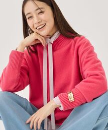 【カシミヤ混/柔らかな風合い】ハイネックプルオーバーニット