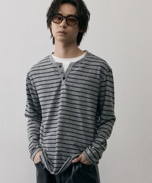 Vintage Border Henley Neck Long Sleeve Tee / ヴィンテージ ボーダー ヘンリーネック ロングスリーブTシャツ
