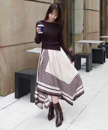 SCARF PATTERN KNITSET DRESS