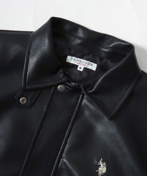 U.S. POLO ASSN.（ユーエスポロアッスン）の「別注 U.S.POLO ASSN.（ユーエスポロアッスン）フェイクレザーブルゾン/ジャケット/取り外し可能なボアの襟（ブルゾン・レディース・ブラック系1・LL/L/M）」の17枚目の写真