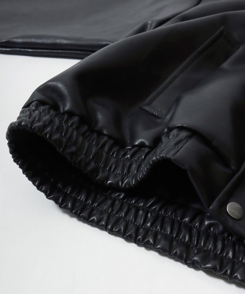 U.S. POLO ASSN.（ユーエスポロアッスン）の「別注 U.S.POLO ASSN.（ユーエスポロアッスン）フェイクレザーブルゾン/ジャケット/取り外し可能なボアの襟（ブルゾン・レディース・ブラック系1・LL/L/M）」の5枚目の写真