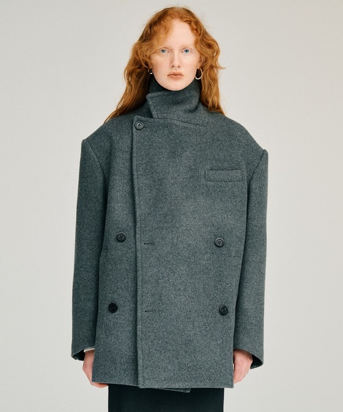 PRANK PROJECT（プランクプロジェクト）の「【2026Winter Pre-Order】ローウエステッドハイネックウールミドルコート / Low-Waisted High-Neck Wool Middle Coat（その他アウター・レディース・カーキ/グレー/ブラック・FREE）」の2枚目の写真