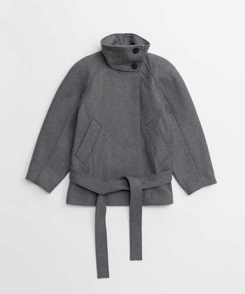 PRANK PROJECT（プランクプロジェクト）の「【2026Winter Pre-Order】ローウエステッドハイネックウールミドルコート / Low-Waisted High-Neck Wool Middle Coat（その他アウター・レディース・カーキ/グレー/ブラック・FREE）」の4枚目の写真