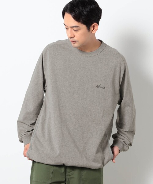 NANGA(ナンガ)の「NANGA別注ドローコードロングスリーブTシャツ(Tシャツ/カットソー・メンズ・ホワイト/グレー/ブラック・S/M/L)」の3枚目の写真