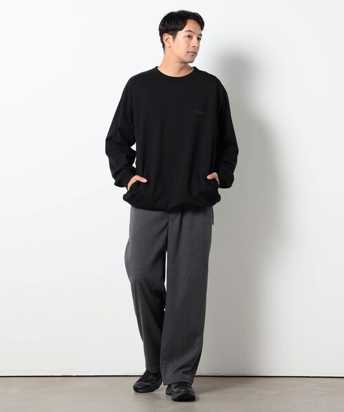NANGA(ナンガ)の「NANGA別注ドローコードロングスリーブTシャツ(Tシャツ/カットソー・メンズ・ホワイト/グレー/ブラック・S/M/L)」の6枚目の写真