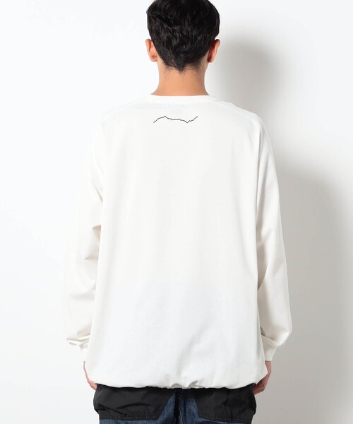 NANGA(ナンガ)の「NANGA別注ドローコードロングスリーブTシャツ(Tシャツ/カットソー・メンズ・ホワイト/グレー/ブラック・S/M/L)」の7枚目の写真