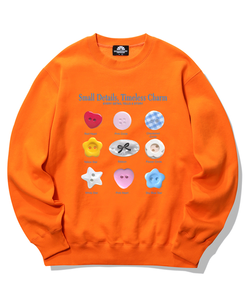 TRIPSHION(トリップション)の「Small Charm Graphic クルーネック - 9カラー(スウェット・レディース・ホワイト/ブラック/ベージュ/ブラウン/グレー/オレンジ/ブルー/グリーン/アイボリー・MEDIUM/LARGE/X-LARGE)」の9枚目の写真