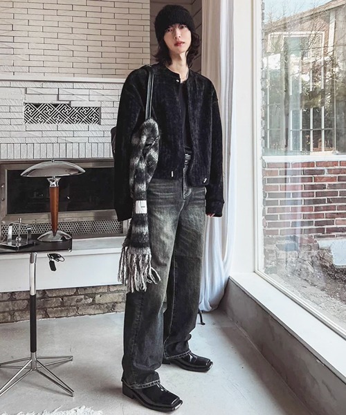 NOWLE（ノウル）の「【NOWLE】コーデュロイ ノーカラー ブルゾン / スナップボタン 裾ドローコード ジャケット（ノーカラージャケット・メンズ・ブラック/グレー・X-LARGE/LARGE/MEDIUM）」の15枚目の写真