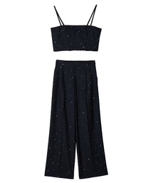 Ameri（アメリ）の「HOTFIX PINSTRIPE BUSTIER SET PANTS（セットアップ）」
