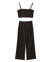 Ameri（アメリ）の「HOTFIX PINSTRIPE BUSTIER SET PANTS（セットアップ）」