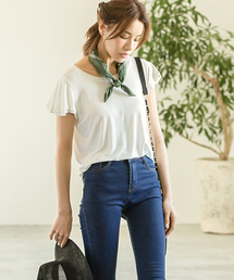 Re:EDIT | とろみ生地袖フリルカットソートップス/とろみシャツ[Re:EDIT/リエディ][春夏新作][リエディオリジナル](Tシャツ/カットソー)