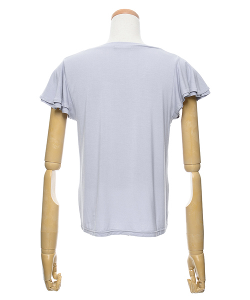 Re:EDIT（リエディ）の「とろみ生地袖フリルカットソートップス/とろみシャツ[Re:EDIT/リエディ][春夏新作][リエディオリジナル]（Tシャツ/カットソー・レディース・サンドベージュ/ホワイト/キャメル/ピンク/レッド/カーキオリーブ/ブラック/杢グレー/ブルー・MEDIUM）」の12枚目の写真