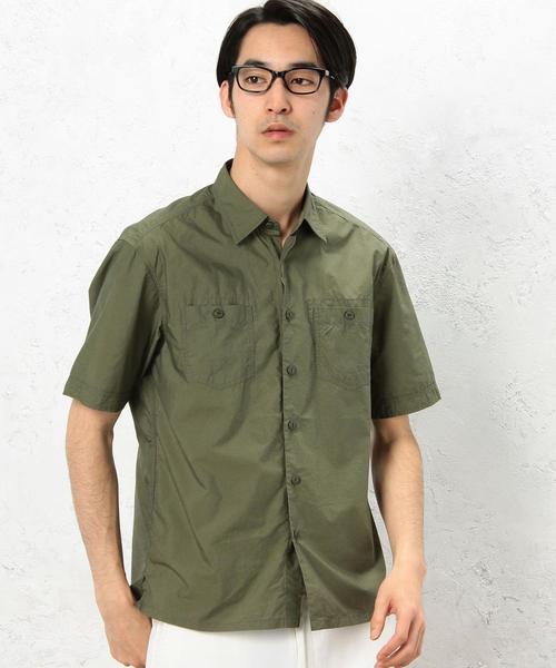 green label relaxing(グリーンレーベルリラクシング)の「SC C/NY WEATHER S/S シャツ(シャツ/ブラウス・メンズ・ネイビー/オリーブ・SMALL/LARGE/MEDIUM)」の5枚目の写真