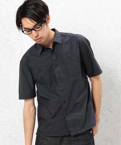 green label relaxing(グリーンレーベルリラクシング)の「SC C/NY WEATHER S/S シャツ(シャツ/ブラウス・メンズ・ネイビー/オリーブ・SMALL/LARGE/MEDIUM)」の6枚目の写真