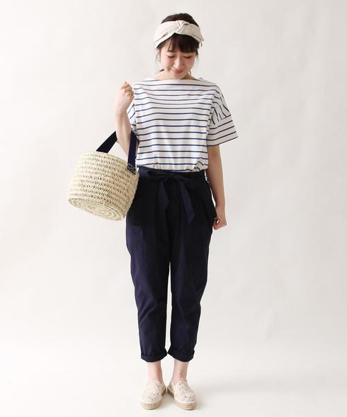 coen（コーエン）の「ブロードウエストリボンテーパードパンツ（その他パンツ・レディース・ブラック/ネイビー・LARGE/MEDIUM）」の10枚目の写真