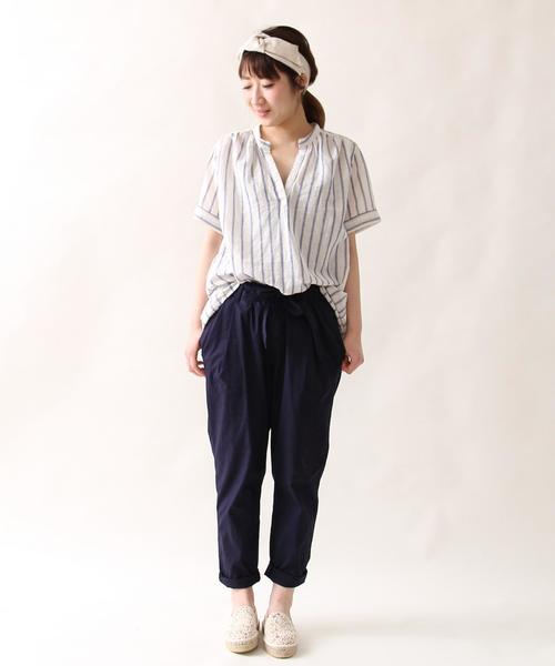 coen（コーエン）の「ブロードウエストリボンテーパードパンツ（その他パンツ・レディース・ブラック/ネイビー・LARGE/MEDIUM）」の11枚目の写真