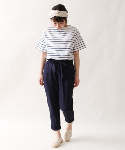 coen（コーエン）の「ブロードウエストリボンテーパードパンツ（その他パンツ・レディース・ブラック/ネイビー・LARGE/MEDIUM）」の12枚目の写真