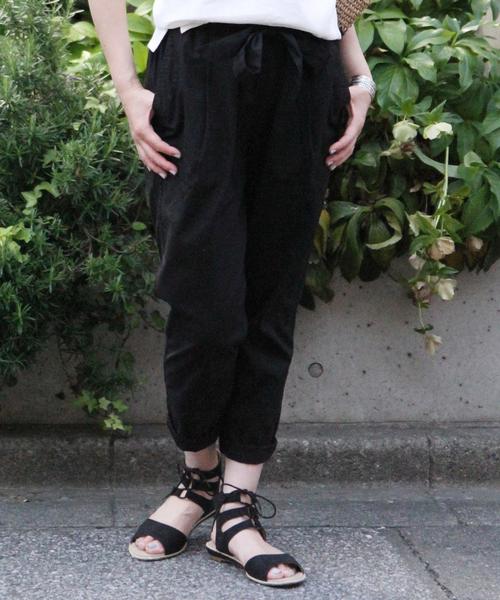 coen（コーエン）の「ブロードウエストリボンテーパードパンツ（その他パンツ・レディース・ブラック/ネイビー・LARGE/MEDIUM）」の13枚目の写真