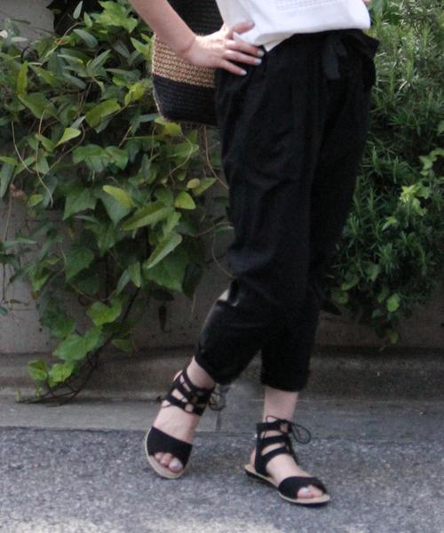 coen（コーエン）の「ブロードウエストリボンテーパードパンツ（その他パンツ・レディース・ブラック/ネイビー・LARGE/MEDIUM）」の15枚目の写真