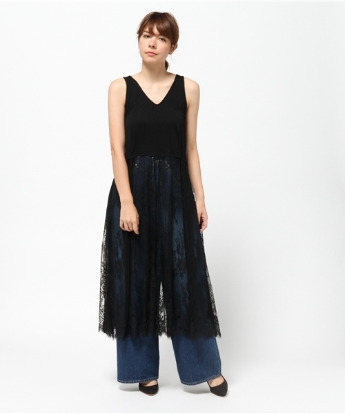 MOUSSY（マウジー）の「LACE COMBI LONG DRESS J（ワンピース・レディース・ブラック/オフホワイト・FREE）」の12枚目の写真