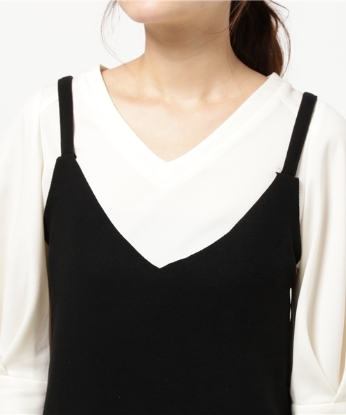 coca（coca）（コカ）の「サイドスリットシンプルキャミワンピース（ワンピース・レディース・ブラック・ONE SIZE）」の6枚目の写真