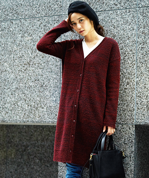 STUDIOUS(ステュディオス)の「2wayニットワンピース(カーディガン/ボレロ・レディース・オフホワイト/ブラック/バーガンディー・FREE)」の7枚目の写真