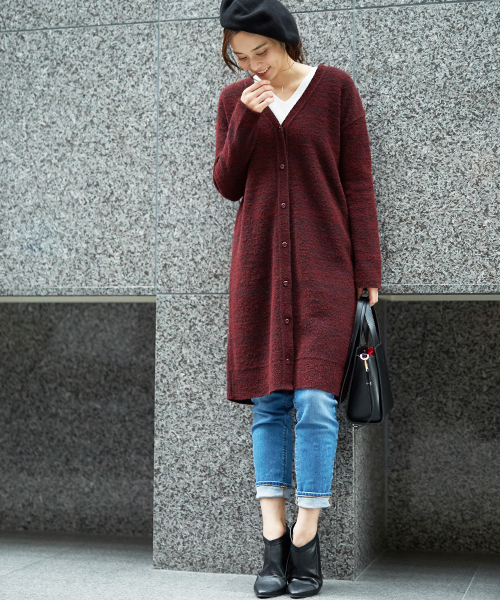 STUDIOUS(ステュディオス)の「2wayニットワンピース(カーディガン/ボレロ・レディース・オフホワイト/ブラック/バーガンディー・FREE)」の8枚目の写真