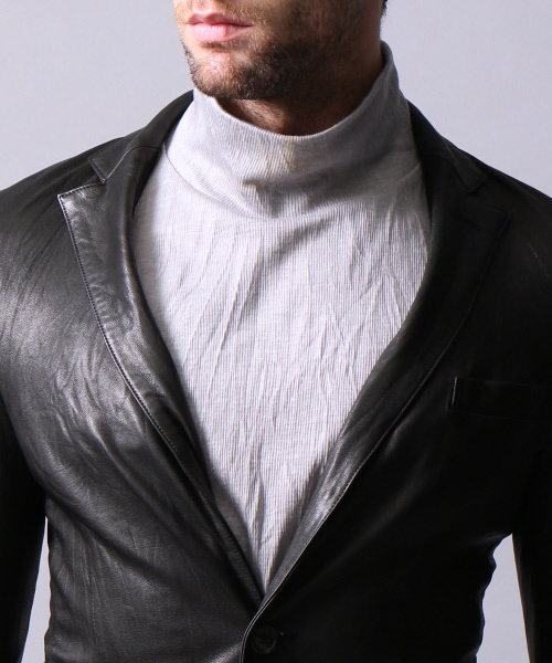 5351 POUR LES HOMMES（ゴーサンゴーイチプールオム）の「ドレスレザー2つボタンシングルジャケット（テーラードジャケット・メンズ・ホワイト/ブラック・48/46/44/50）」の6枚目の写真