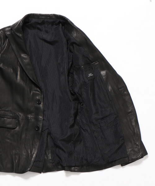 5351 POUR LES HOMMES（ゴーサンゴーイチプールオム）の「ドレスレザー2つボタンシングルジャケット（テーラードジャケット・メンズ・ホワイト/ブラック・48/46/44/50）」の9枚目の写真