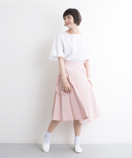 MERLOT（メルロー）の「フリルポケットフレアスカート2256（スカート・レディース・ブラック/ベージュ/ピンク/ブルー/モカ/マスタード/カーキ・FREE）」の12枚目の写真