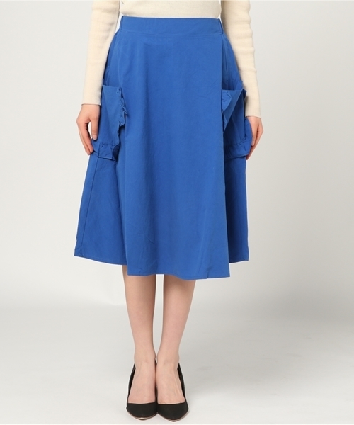 MERLOT（メルロー）の「フリルポケットフレアスカート2256（スカート・レディース・ブラック/ベージュ/ピンク/ブルー/モカ/マスタード/カーキ・FREE）」の20枚目の写真