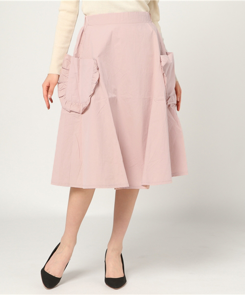 MERLOT（メルロー）の「フリルポケットフレアスカート2256（スカート・レディース・ブラック/ベージュ/ピンク/ブルー/モカ/マスタード/カーキ・FREE）」の18枚目の写真