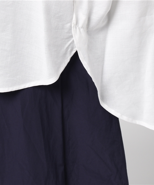 NATURAL BEAUTY BASIC（ナチュラルビューティーベーシック）の「【JJ 5月号掲載】綿モダールシルクシャツ（シャツ/ブラウス・レディース・ホワイト系その他/ダークネイビー/ピンク系その他・SMALL/MEDIUM）」の10枚目の写真