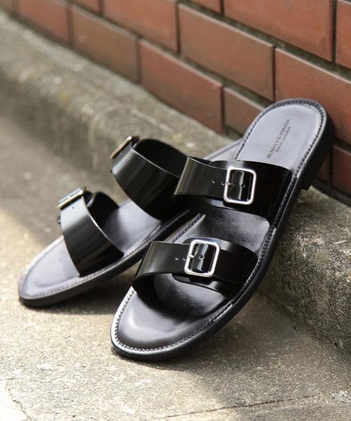 BEAUTY&YOUTH UNITED ARROWS(ビューティーアンドユースユナイテッドアローズ)の「BY ダブルストラップ サンダル ◆(サンダル・メンズ・ブラック/ブラウン/ダークブラウン/ワインレッド・8/7/10/9)」の2枚目の写真