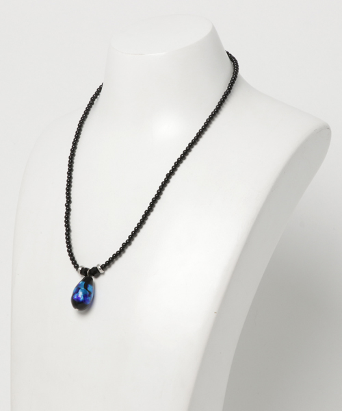 チャイハネ（チャイハネ）の「【チャイハネ】深海ブルー ほたる玉ドロップビーズネックレス チョーカー（ネックレス・メンズ・ブラック/ターコイズブルー・FREE）」の5枚目の写真
