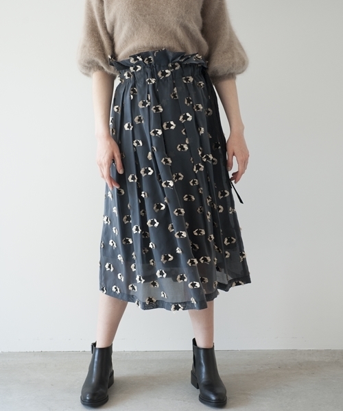 Banner Barrett(バナーバレット)の「STAR CUT JACQURD SKIRT(スカート・レディース・グリーン/ブラック・38)」の3枚目の写真