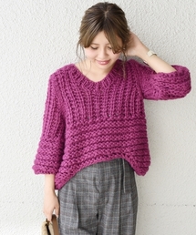 Khaju | Khaju:クロシェルーズニット◇(ニット/セーター)