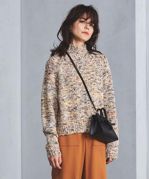 31441　ユナイテッドアローズ　レディース　タートルニット　マスタード　Ｍ MARW UNITED ARROWS＞ルーズ タートルネック ニット