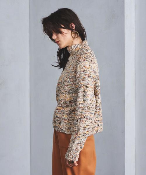 31441　ユナイテッドアローズ　レディース　タートルニット　マスタード　Ｍ MARW UNITED ARROWS＞ルーズ タートルネック ニット