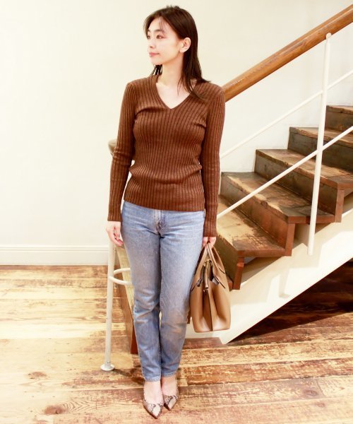 Plage プラージュCo/Ca Rib Vネックプルオーバー plage（プラージュ）の「Co/Ca Rib Vネックプルオーバー◇（ニット