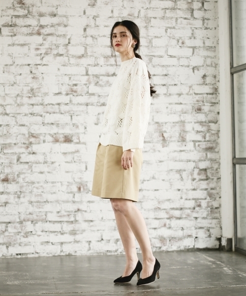 A part by（アパートバイ）の「CPチノショーツ　784622（チノパンツ・レディース・ネイビー/ベージュ・LARGE/MEDIUM）」の5枚目の写真