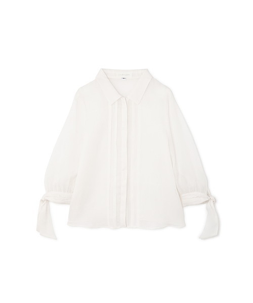 JILL STUART（ジルスチュアート）の「◆シルヴィアシアーブラウス（シャツ/ブラウス・レディース・ホワイト/ネイビー・MEDIUM）」の7枚目の写真