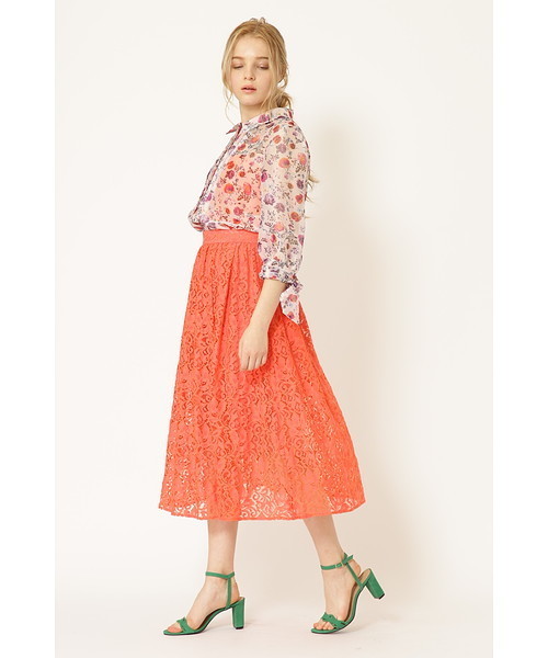 JILL STUART（ジルスチュアート）の「◆シルヴィアシアーブラウス（シャツ/ブラウス・レディース・ホワイト/ネイビー・MEDIUM）」の9枚目の写真