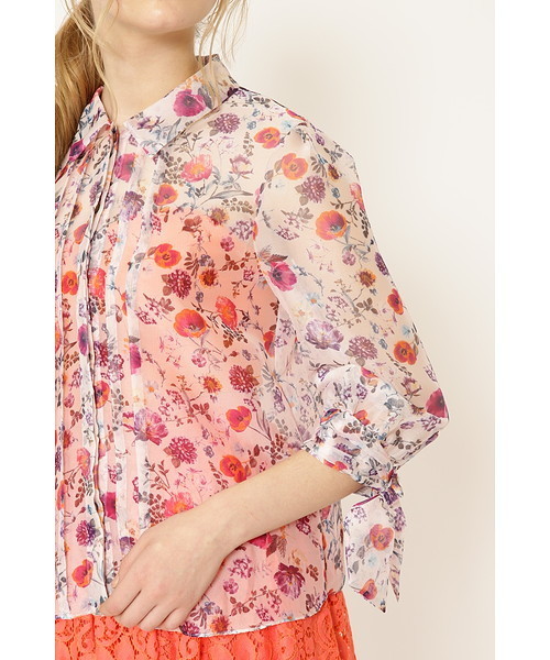 JILL STUART（ジルスチュアート）の「◆シルヴィアシアーブラウス（シャツ/ブラウス・レディース・ホワイト/ネイビー・MEDIUM）」の10枚目の写真