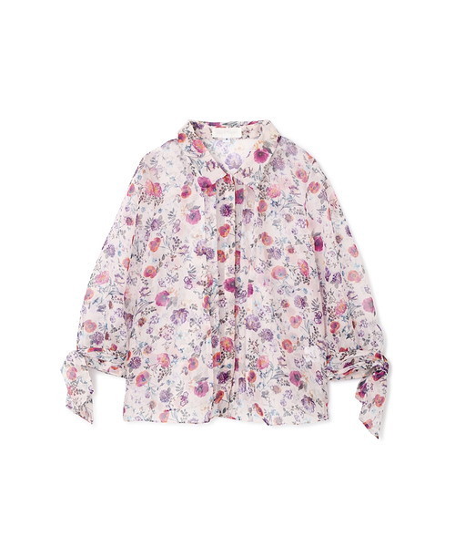 JILL STUART（ジルスチュアート）の「◆シルヴィアシアーブラウス（シャツ/ブラウス・レディース・ホワイト/ネイビー・MEDIUM）」の12枚目の写真