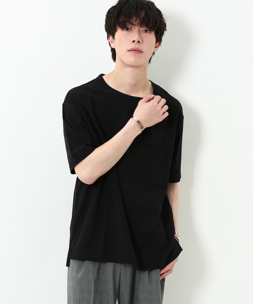 ADAM ET ROPE'（アダムエロペ）の「ADDICT コットン梨地Tシャツ（Tシャツ/カットソー・メンズ・ブラック/グレー/ブルー系その他4・M/L）」の2枚目の写真