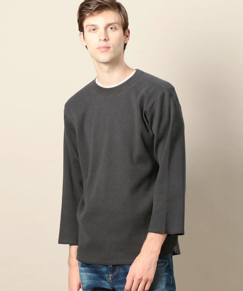 BEAUTY&YOUTH UNITED ARROWS（ビューティーアンドユースユナイテッドアローズ）の「BY サーマル クォータースリーブ カットソー ◆（Tシャツ/カットソー・メンズ・オフホワイト/ダークグレー/マスタード・SMALL/MEDIUM/LARGE/X-LARGE）」の2枚目の写真