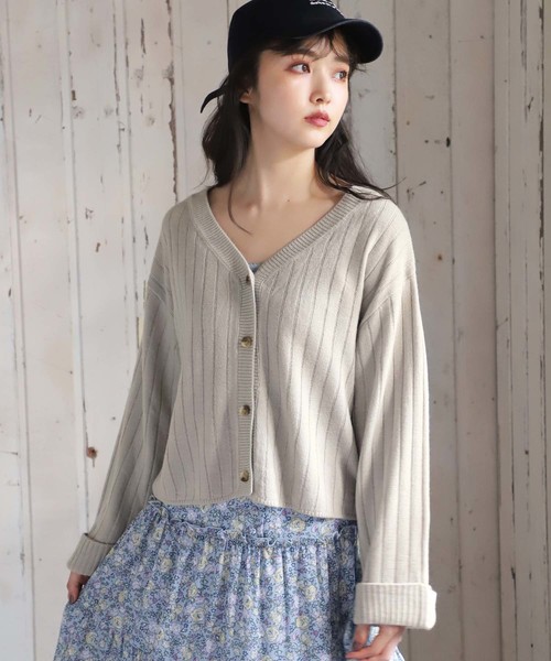 one after another NICE CLAUP（ワンアフターアナザーナイスクラップ）の「カシミアタッチニットカーディガン（カーディガン/ボレロ・レディース・アイボリー/グリーン系その他/ラベンダー/イエロー/ピンク・FREE）」の3枚目の写真