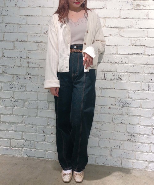 one after another NICE CLAUP（ワンアフターアナザーナイスクラップ）の「カシミアタッチニットカーディガン（カーディガン/ボレロ・レディース・アイボリー/グリーン系その他/ラベンダー/イエロー/ピンク・FREE）」の17枚目の写真